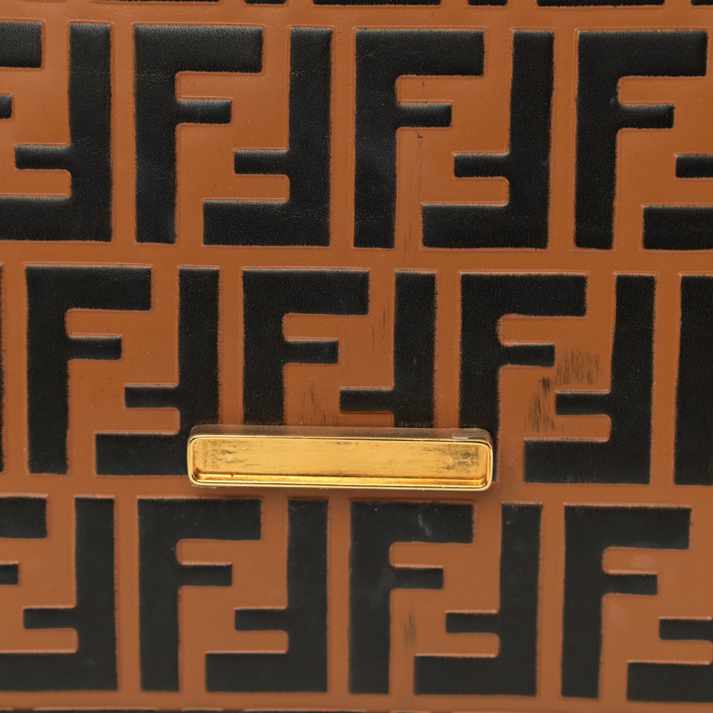 Vitello Century F is Fendi FF Embossed Kan I Shoulder Bag Orzo Tobacco