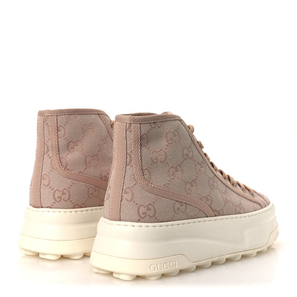 Gucci New Canvas GG Monogram Womens Tennis 1977 High Top 55mm Platform Sneakers 38 Skin Rose Dark Skin Rose 5 of 10