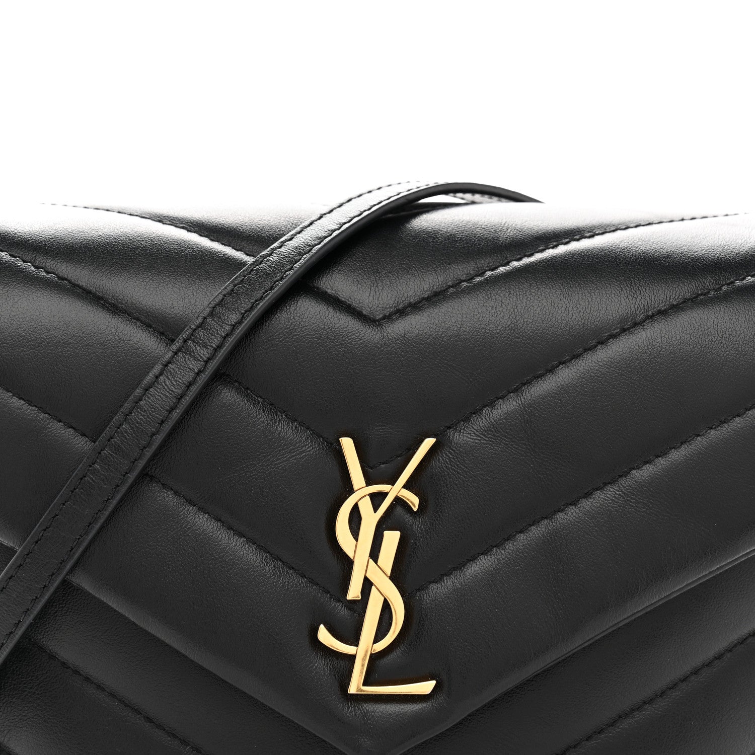 Saint Laurent Calfskin Y Quilted Monogram Toy Loulou Crossbody Bag Black 8 of 13