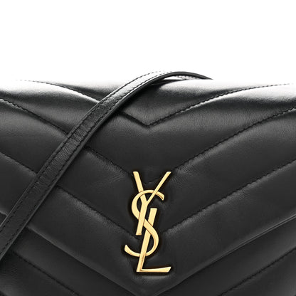 Saint Laurent Calfskin Y Quilted Monogram Toy Loulou Crossbody Bag Black 8 of 13