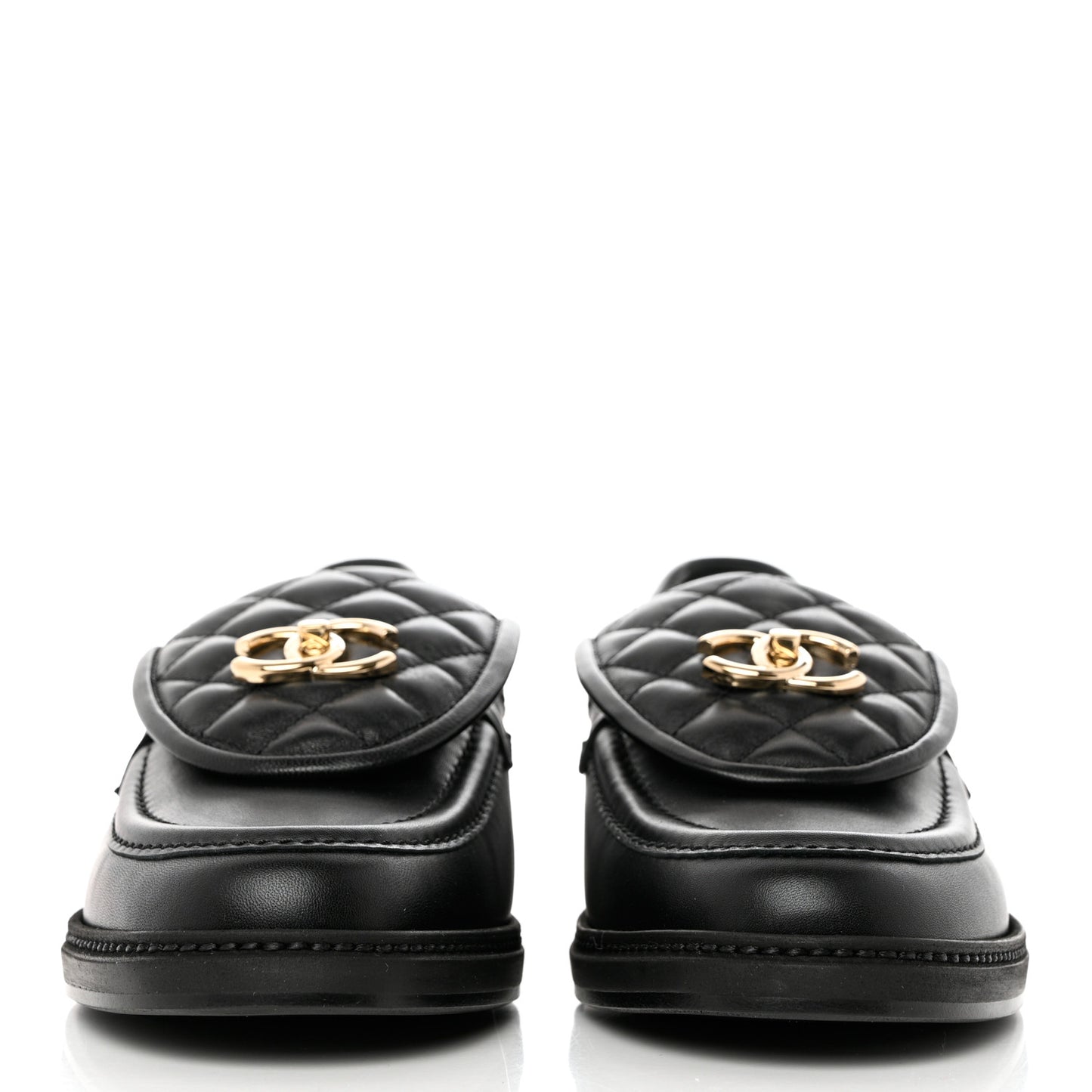 Lambskin Quilted CC Turnlock Loafers 41 Black
