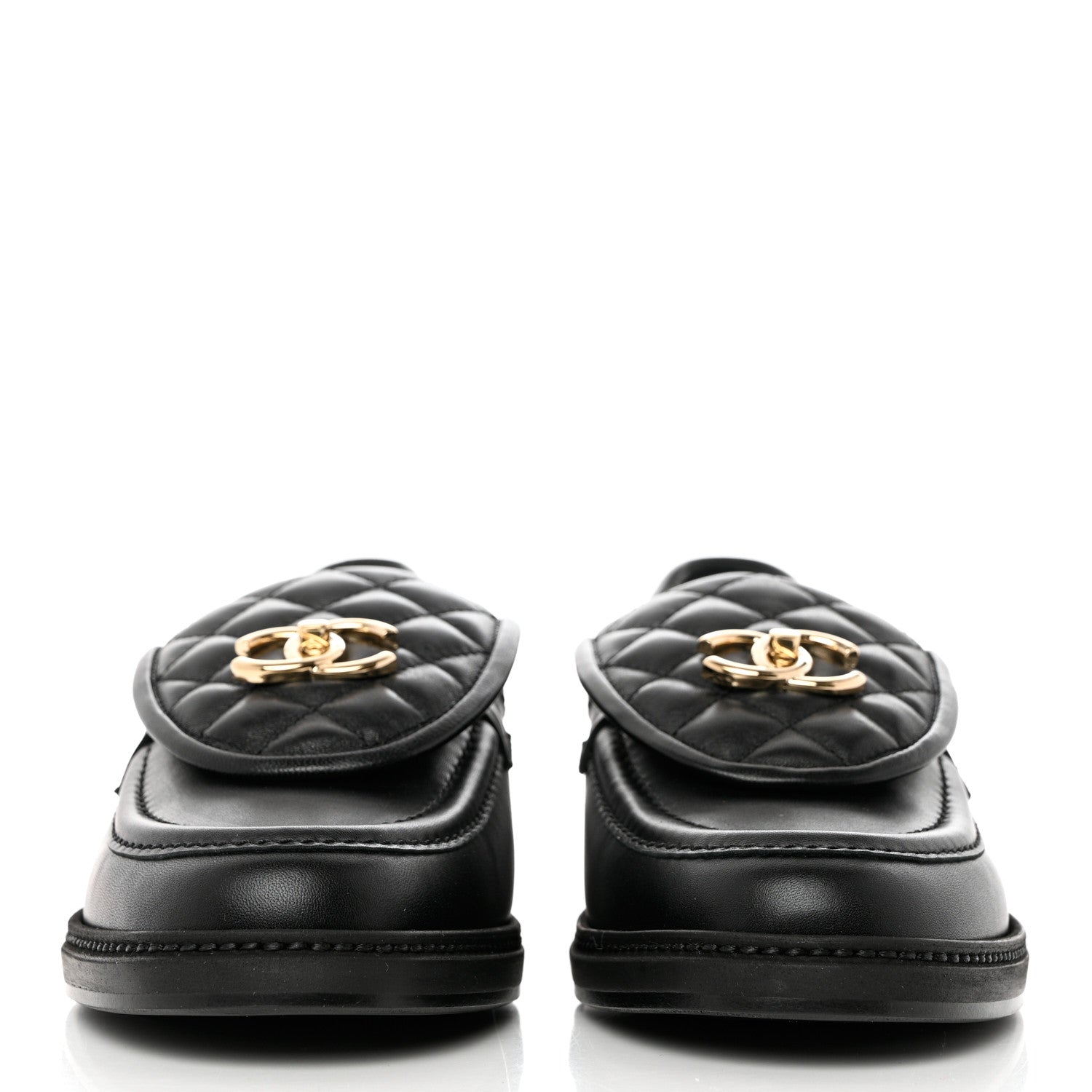 Chanel Lambskin Quilted CC Turnlock Loafers 41 Black 2 of 10