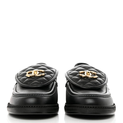 Chanel Lambskin Quilted CC Turnlock Loafers 41 Black 2 of 10