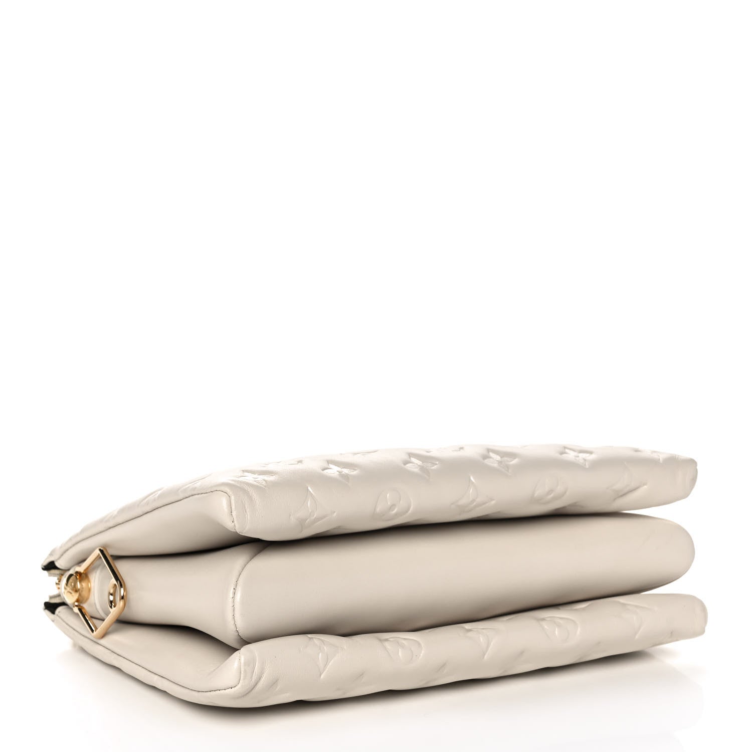 Louis Vuitton Lambskin Embossed Monogram Coussin PM Cream 4 of 13