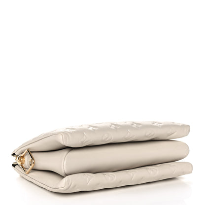Louis Vuitton Lambskin Embossed Monogram Coussin PM Cream 4 of 13