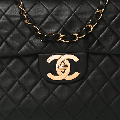Chanel Lambskin Quilted XL Jumbo Single Flap Black 8 of 15
