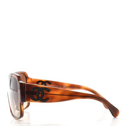 Chanel Acetate Shield Sunglasses 5449-A Dark Tortoise 3 of 7