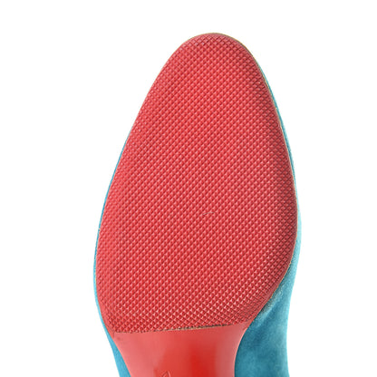 Christian Louboutin Suede Ron Ron 100 Pumps 40.5 Turquoise 11 of 13