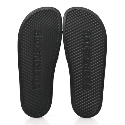 Balenciaga Rubber Womens Logo Pool Slide Sandals 40 Black 6 of 10