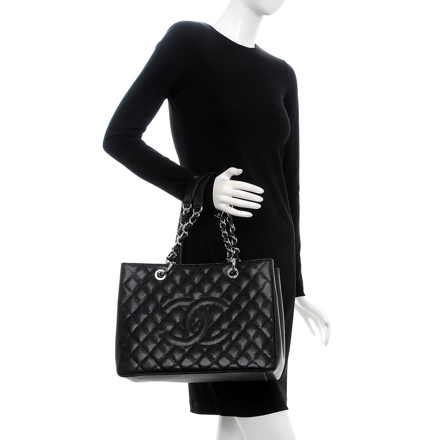 Chanel Caviar Quilted Grand Shopping Tote GST Black 2 of 8