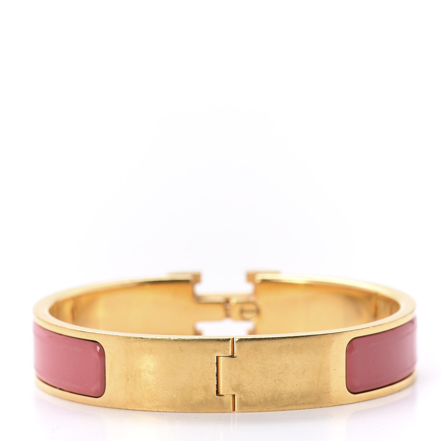 Hermes Enamel Narrow Clic Clac H Bracelet PM Rouge Corail 3 of 5
