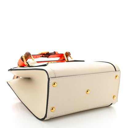 Gucci Wonka Grain Calfskin Mini Diana Tote Bag Mystic White Orange Fluo 4 of 10