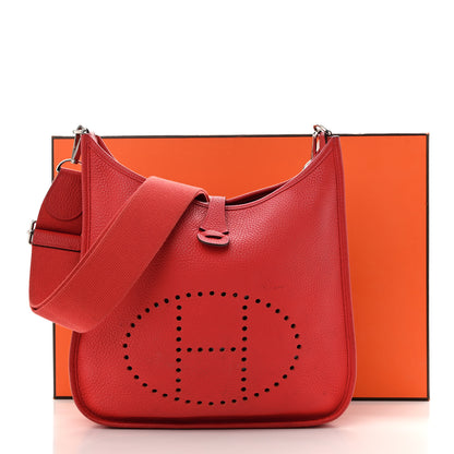 Hermes Taurillon Clemence Evelyne III PM Rouge Tomate 14 of 14
