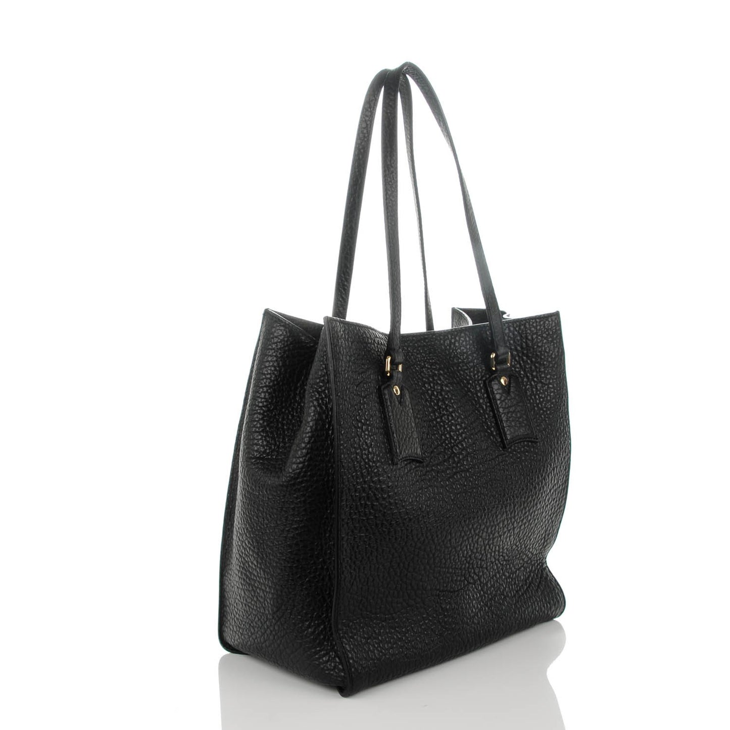 Heritage Grain Medium Woodbury Tote Black