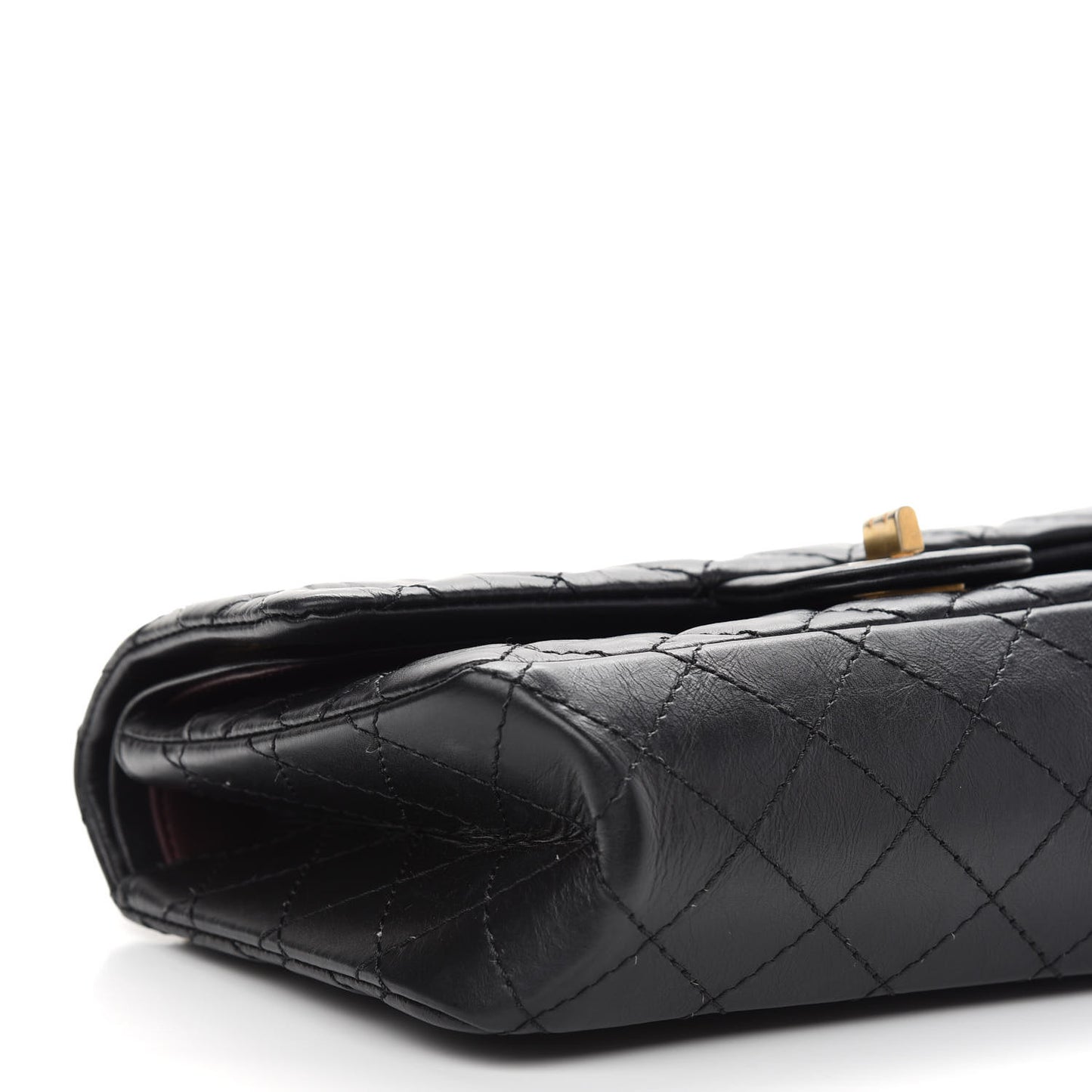 Aged Calfskin Quilted 2.55 Reissue 225 Flap Black