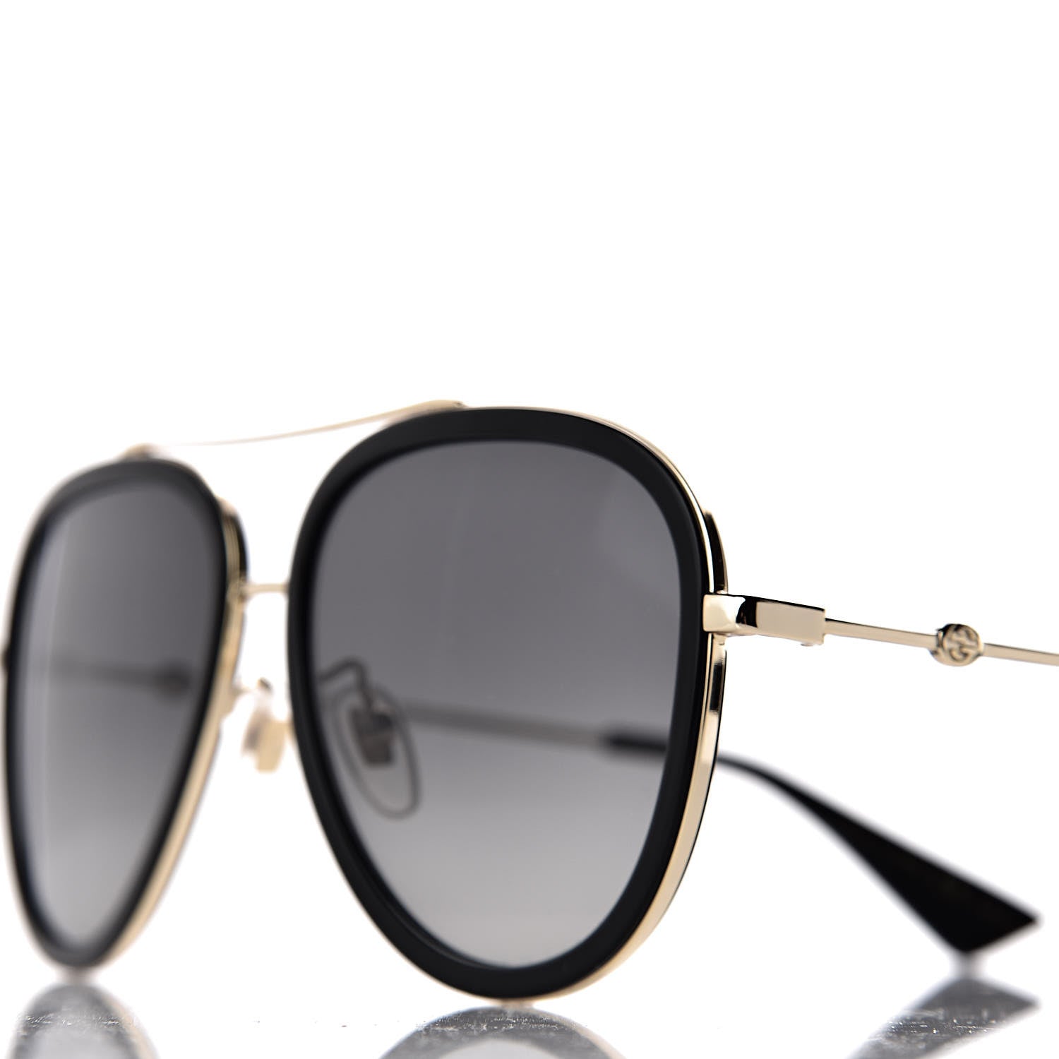 Gucci Aviator Sunglasses GG0062S Black Gold 8 of 9