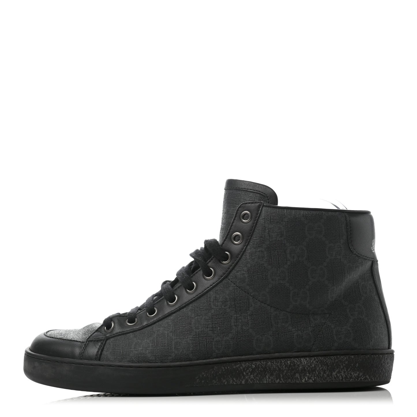 GG Supreme Monogram Miro Soft Tessuto Sneakers 7.5 Black Grey