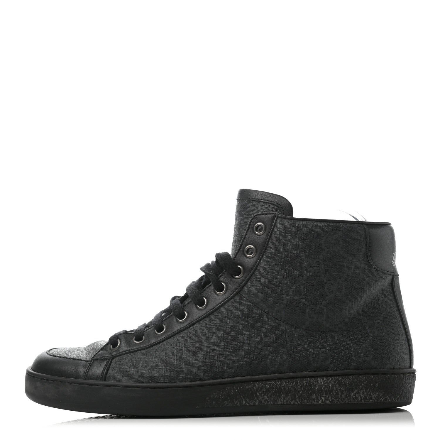 Gucci GG Supreme Monogram Miro Soft Tessuto Sneakers 7.5 Black Grey 1 of 7