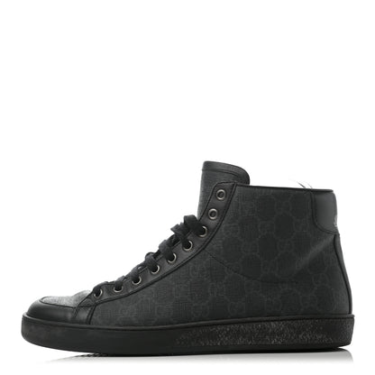 Gucci GG Supreme Monogram Miro Soft Tessuto Sneakers 7.5 Black Grey 1 of 7