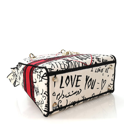 Christian Dior Canvas Medium DiorAmour Graffiti Lady D-Lite Latte 6 of 17