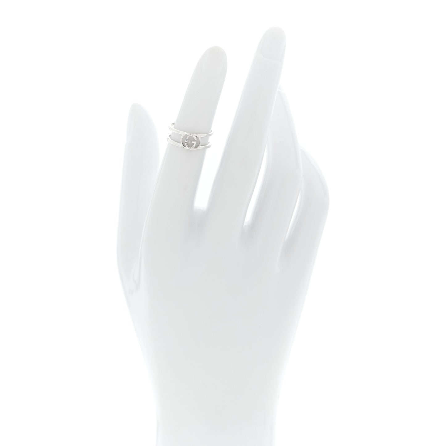 Sterling Silver 6mm Interlocking G Open Band Ring 54 7