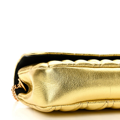 Versace Metallic Nappa Quilted Virtus Evening Bag Gold 8 of 9