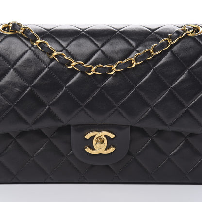 Chanel Lambskin Quilted Medium Double Flap Black 9 of 17