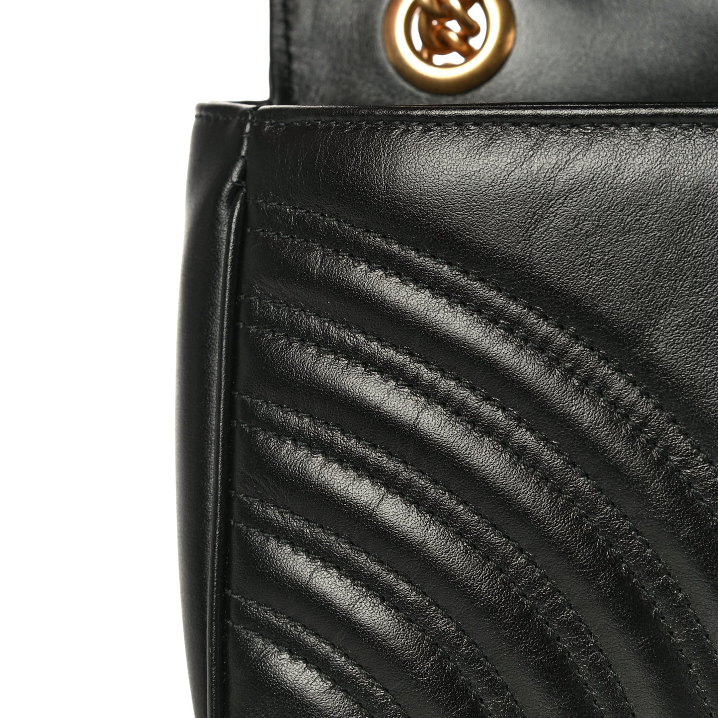 Calfskin Matelasse Small GG Marmont Shoulder Bag Black