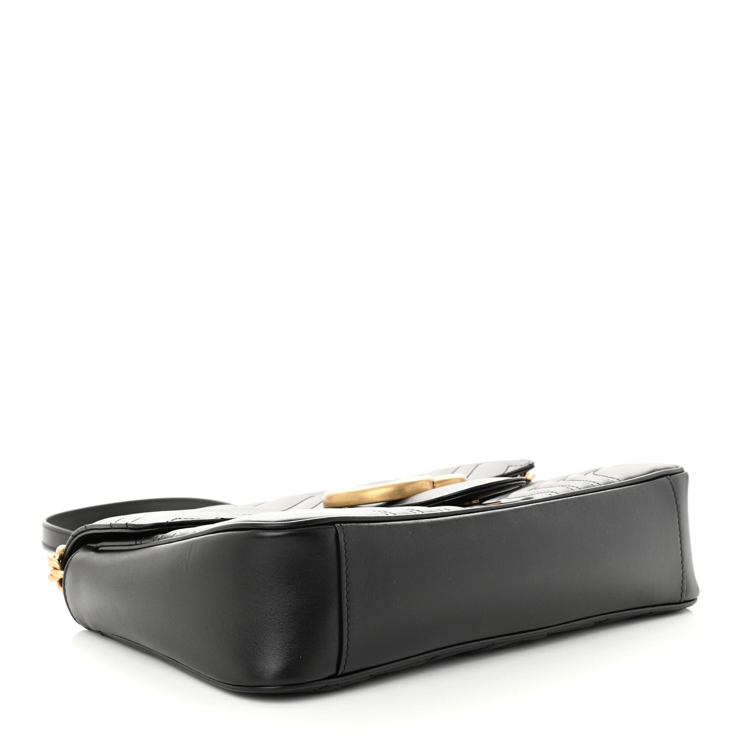 Calfskin Matelasse Medium GG Marmont Shoulder Bag Black