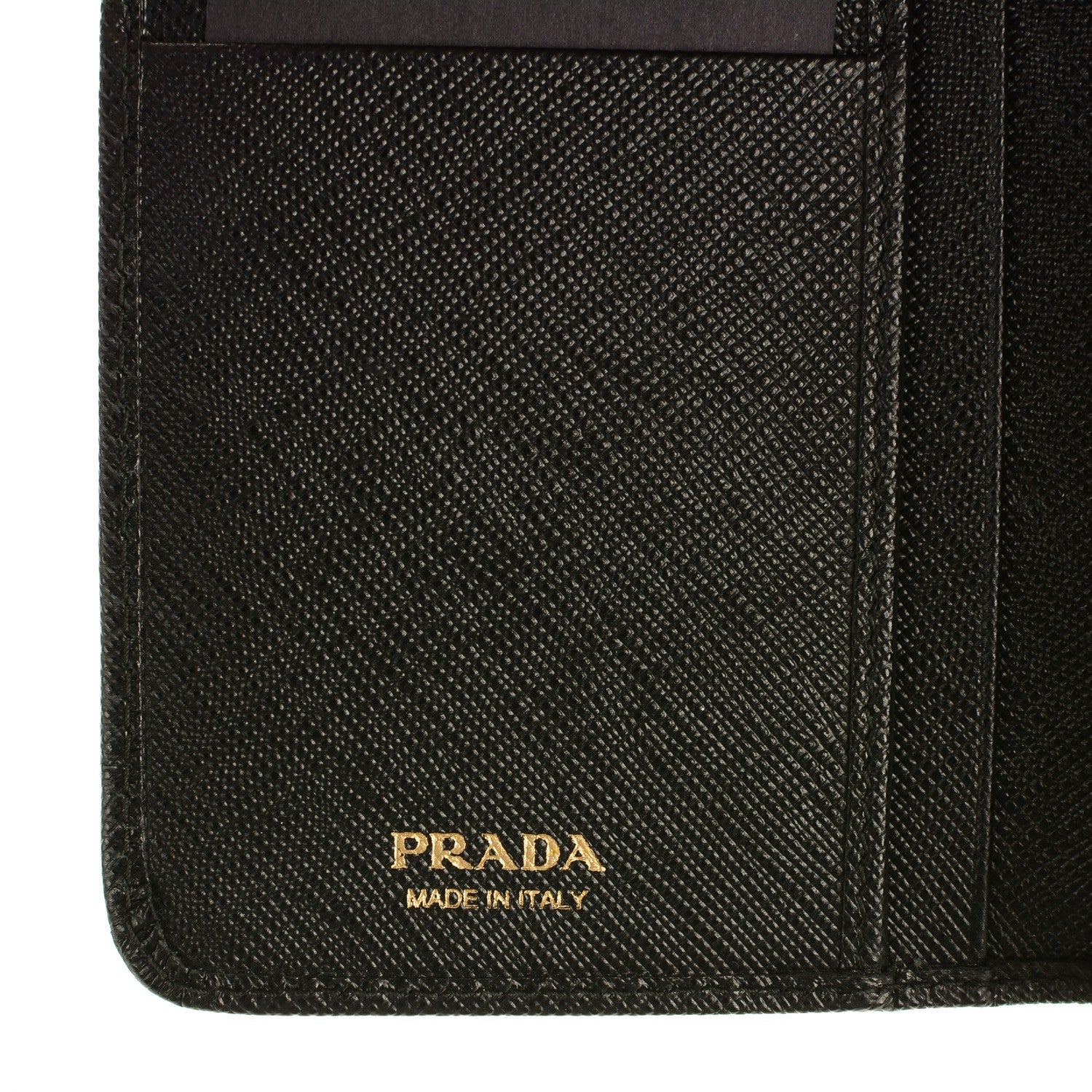 Prada Saffiano Metal Compact Wallet Black 7 of 8