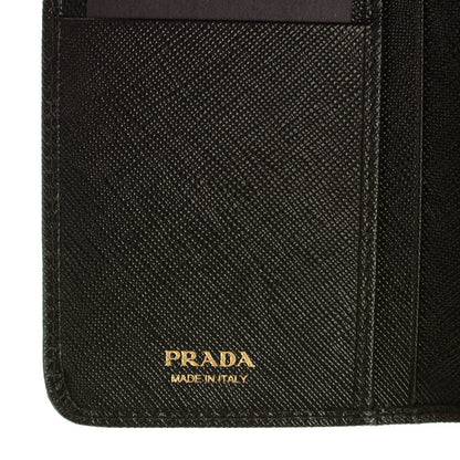 Prada Saffiano Metal Compact Wallet Black 7 of 8