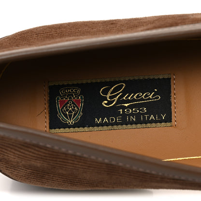 Gucci Corduroy Womens 1953 Horsebit Loafers 40 Velvety Camel 9 of 10