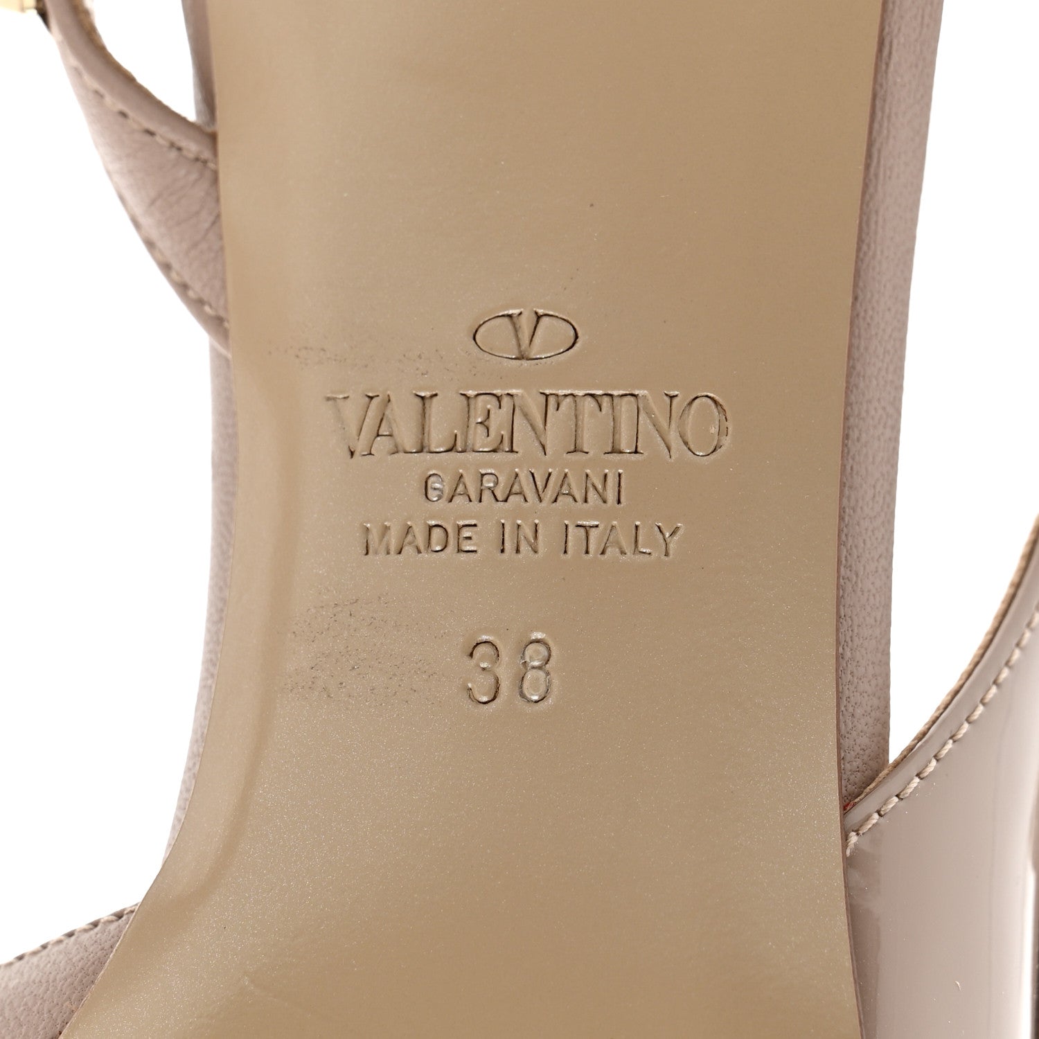 Valentino Garavani Patent Rockstud Half d'Orsay Slingback 50mm Pumps 38 Poudre 8 of 8