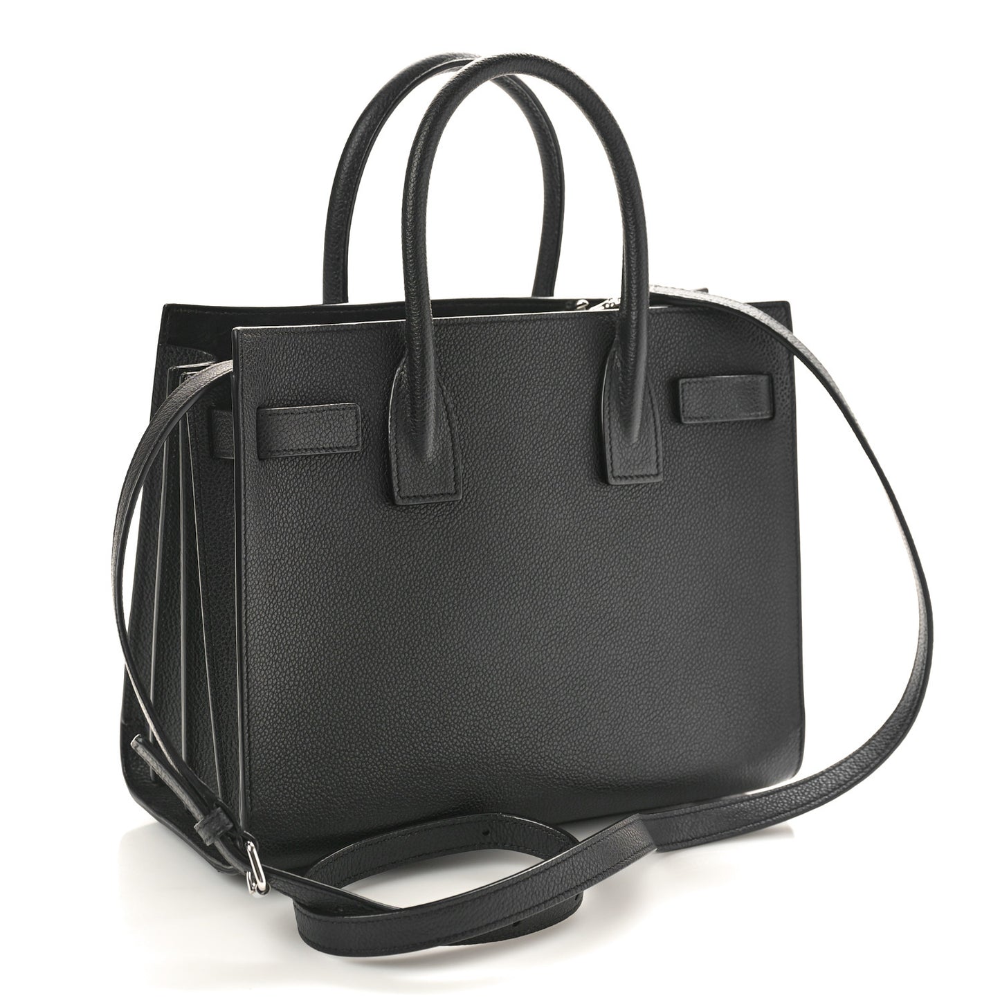 Grained Calfskin Baby Sac De Jour Black