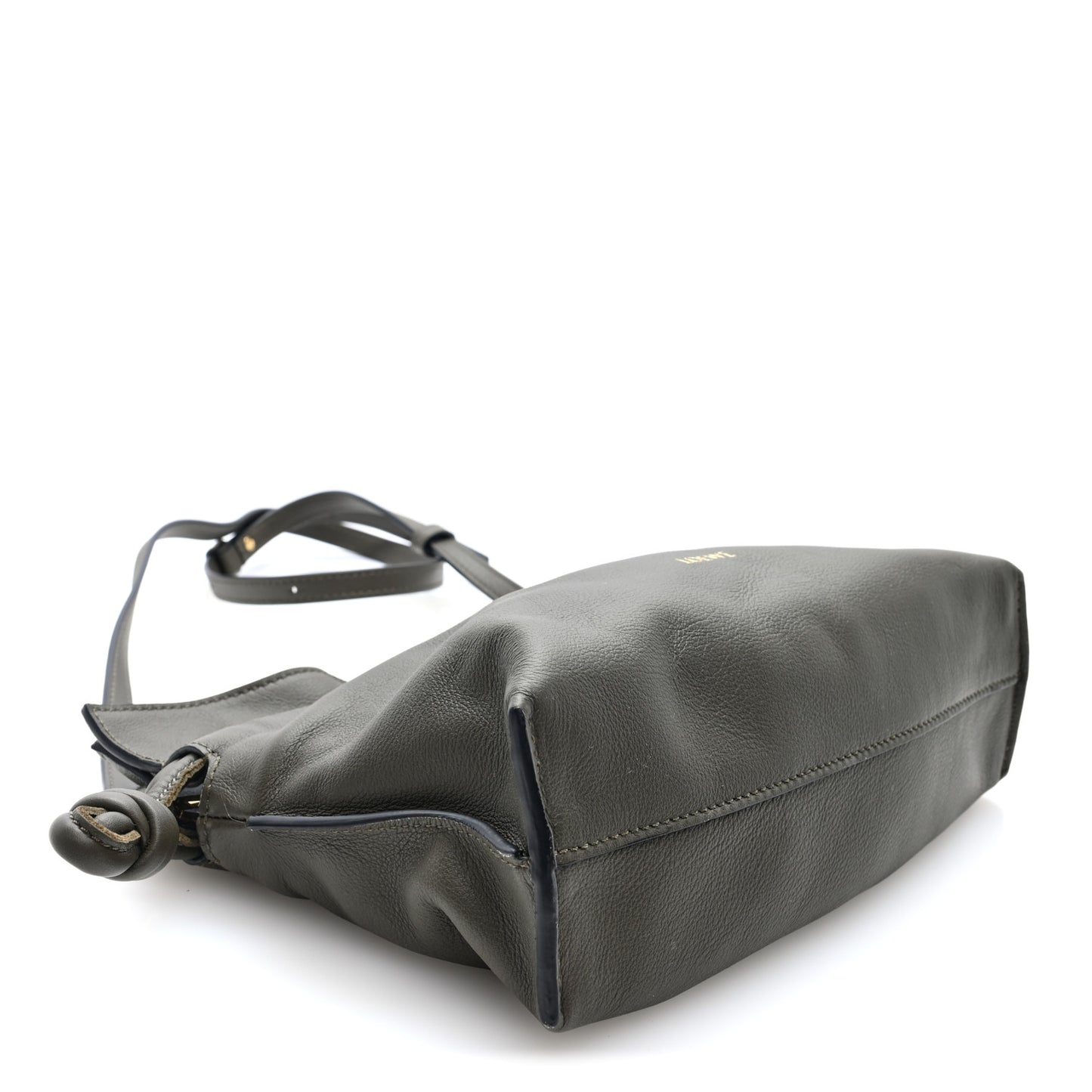 Calfskin Mini Flamenco Knot Clutch Dark Khaki