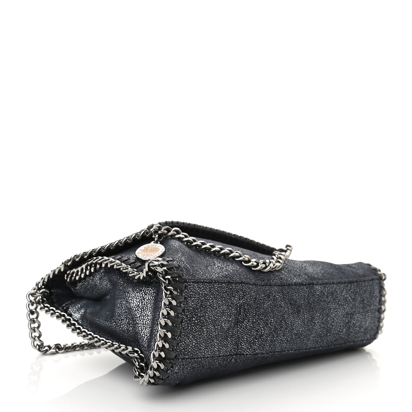 Chamois Shiny Dotted Mini Falabella Crossbody Bag Ruthenium