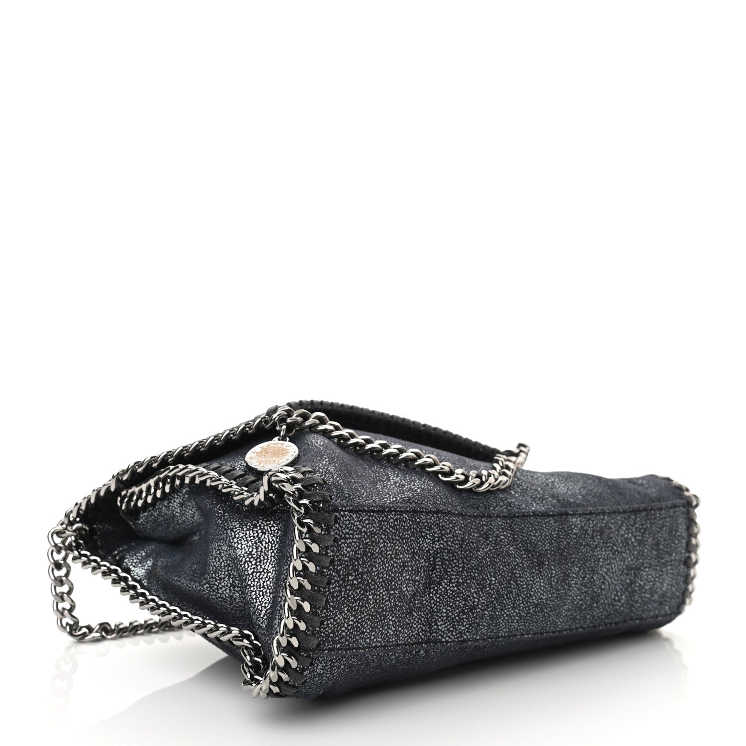 Stella McCartney Chamois Shiny Dotted Mini Falabella Crossbody Bag Ruthenium 3 of 9