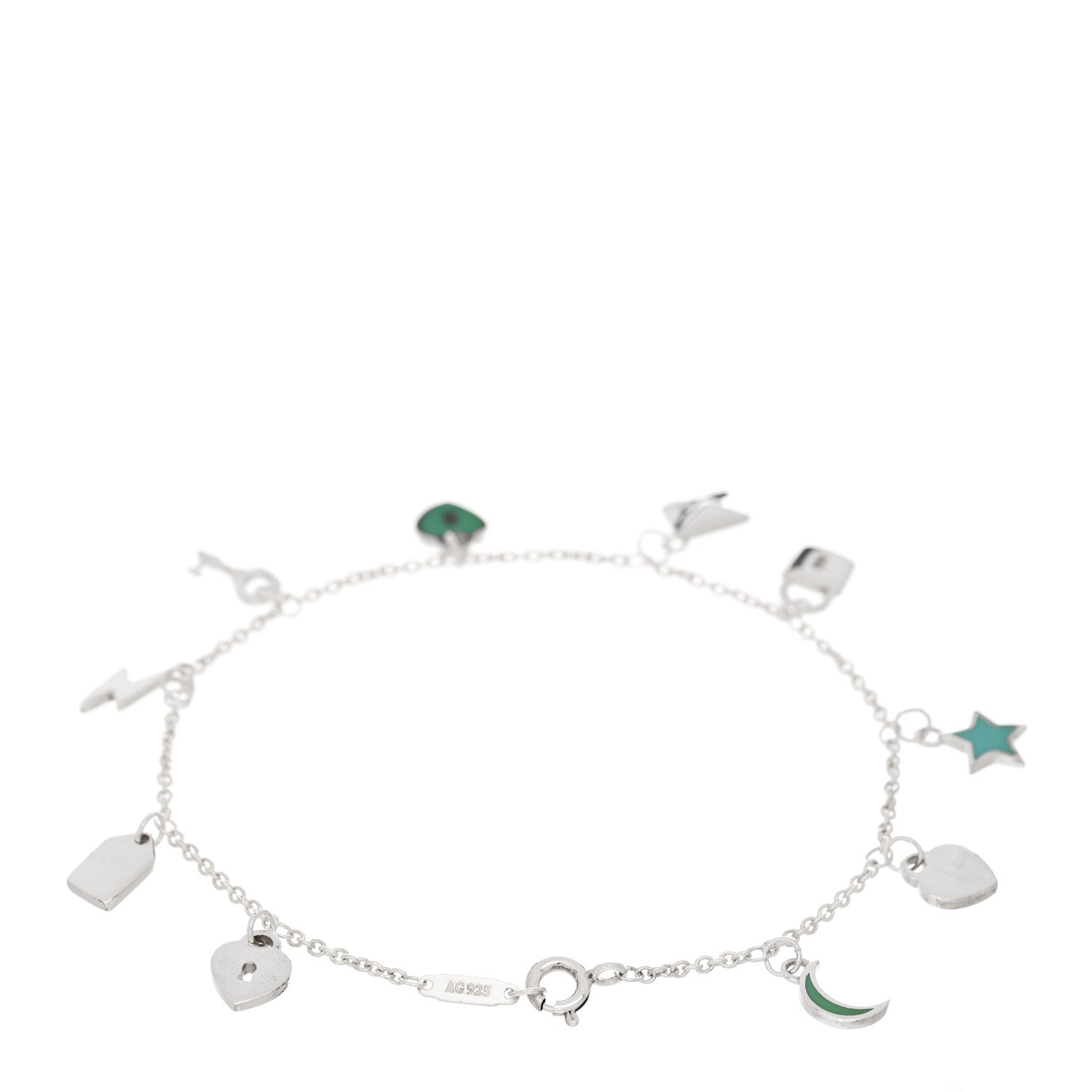 Tiffany Sterling Silver Enamel Love Notes Charm Bracelet Blue 2 of 3