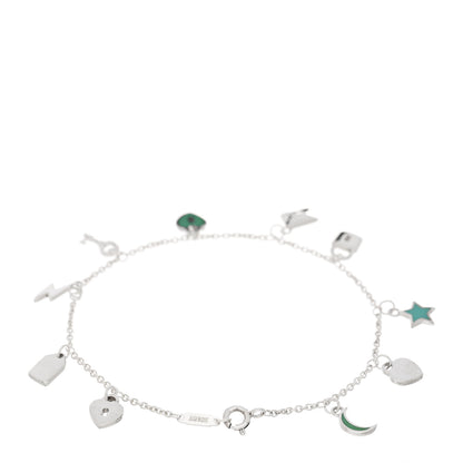 Tiffany Sterling Silver Enamel Love Notes Charm Bracelet Blue 2 of 3