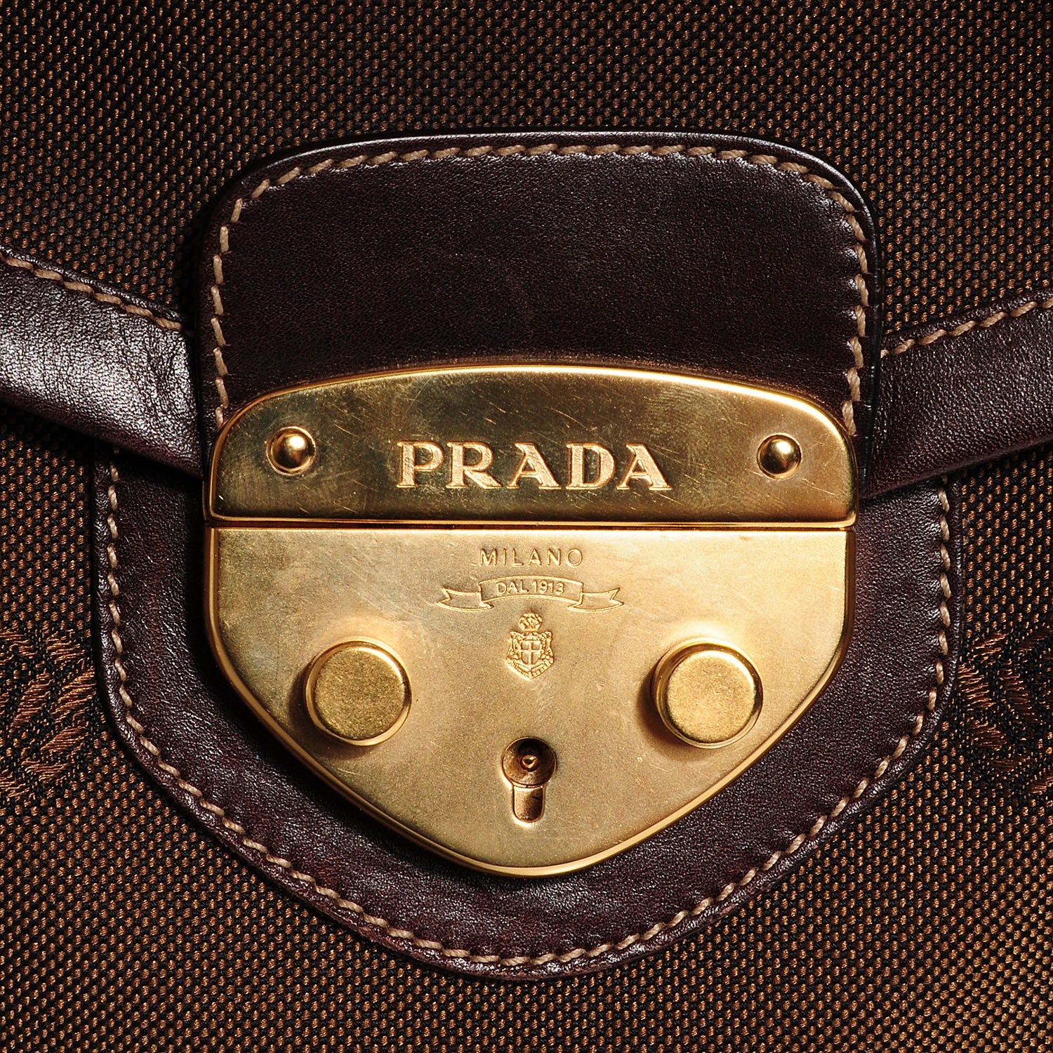 Prada Jacquard Logo Shoulder Bag Bruciato 11 of 11