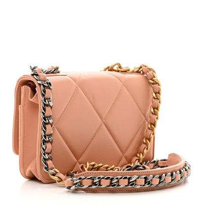 Chanel Lambskin Quilted Chanel 19 Wallet On Chain WOC Beige 3 of 12