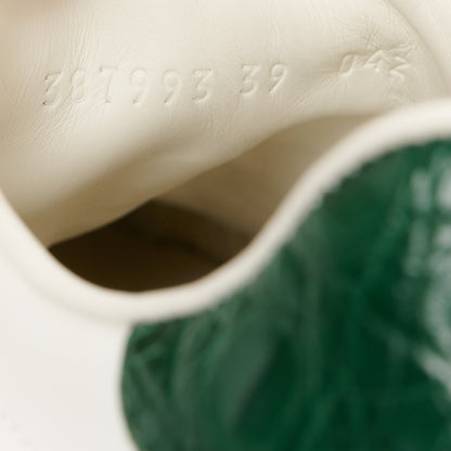 Gucci Calfskin Crocodile Web Womens Ace Sneakers 39 White Green 10 of 11