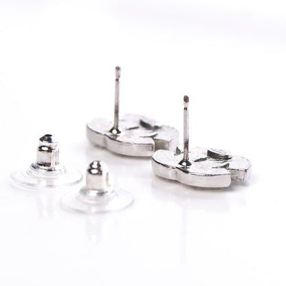 Chanel Baguette Crystal CC Earrings Silver 3 of 5