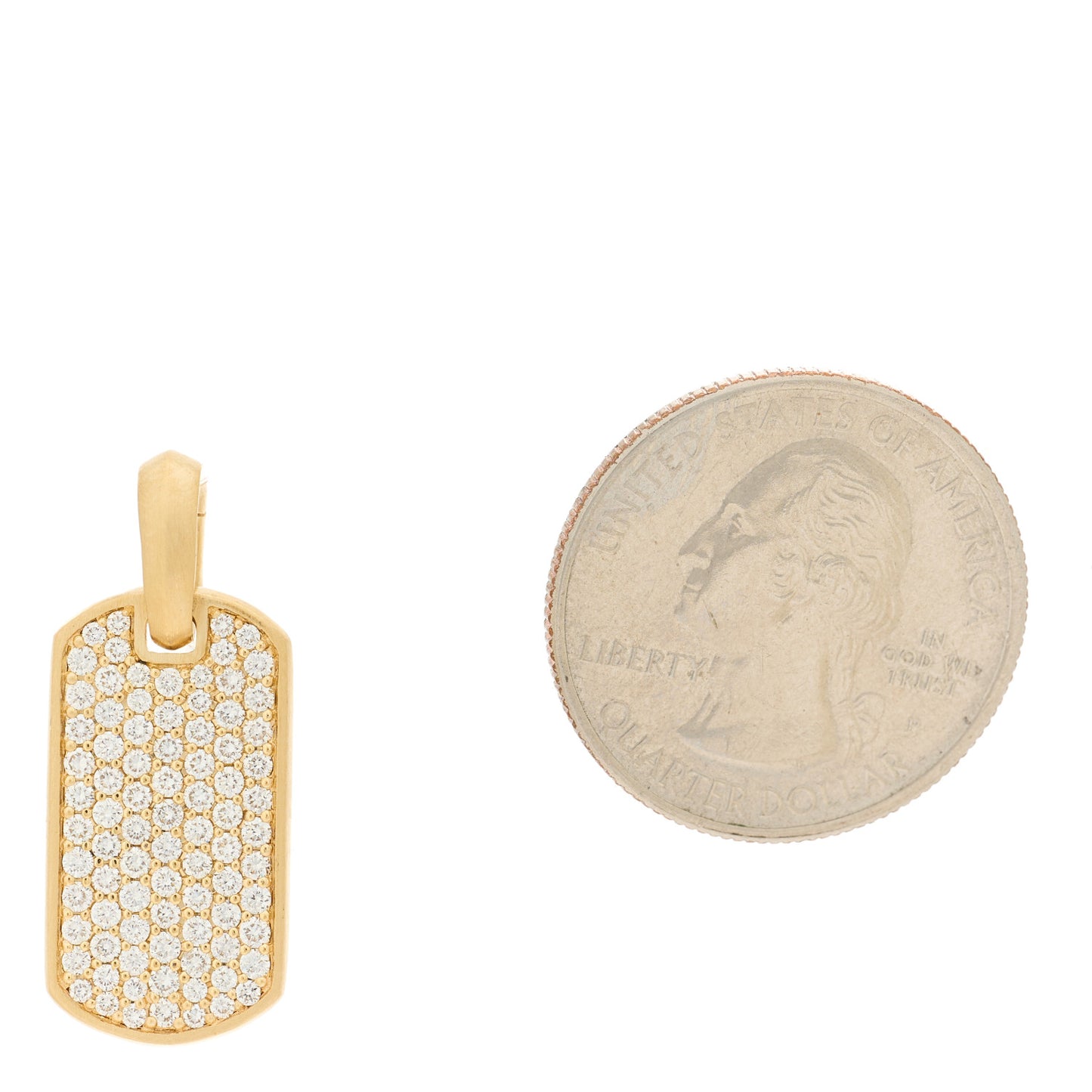 18K Yellow Gold Diamond Chevron Tag Pendant