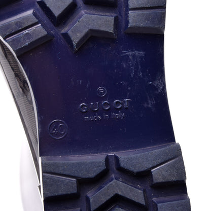 Gucci Rubber Monogram Edinburg Rain Boots 40 Transparent Blue 6 of 8