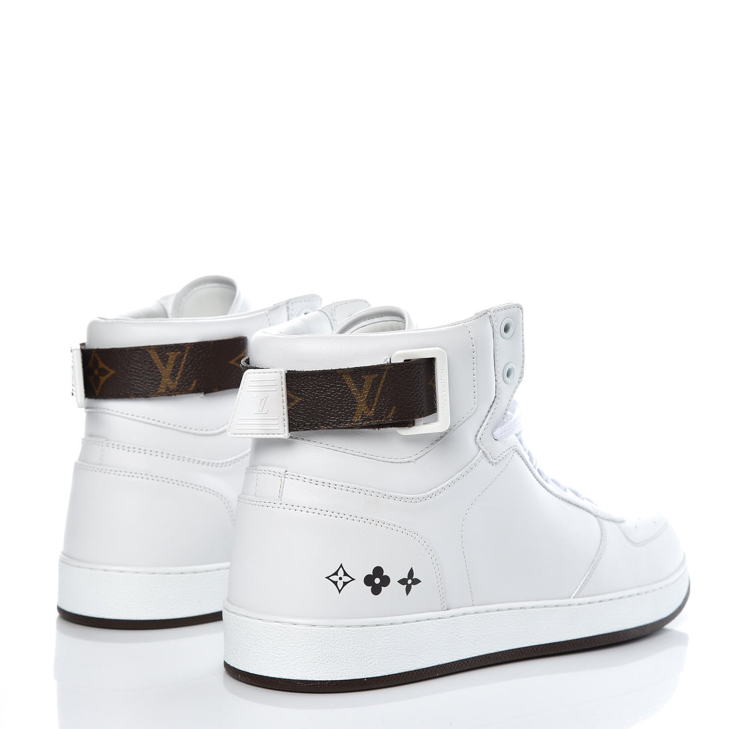 Calfskin Monogram Rivoli High Top Sneakers 10 White