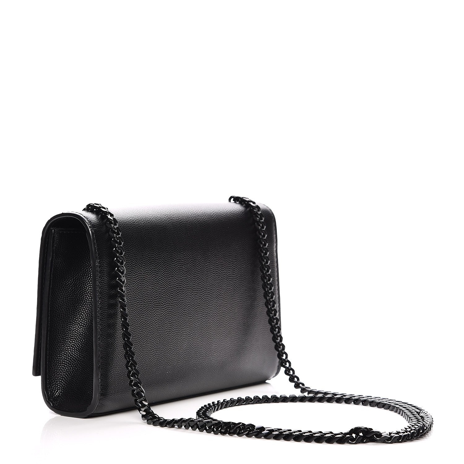 Saint Laurent Grain De Poudre Medium Classic Monogram Kate Satchel Black 3 of 9