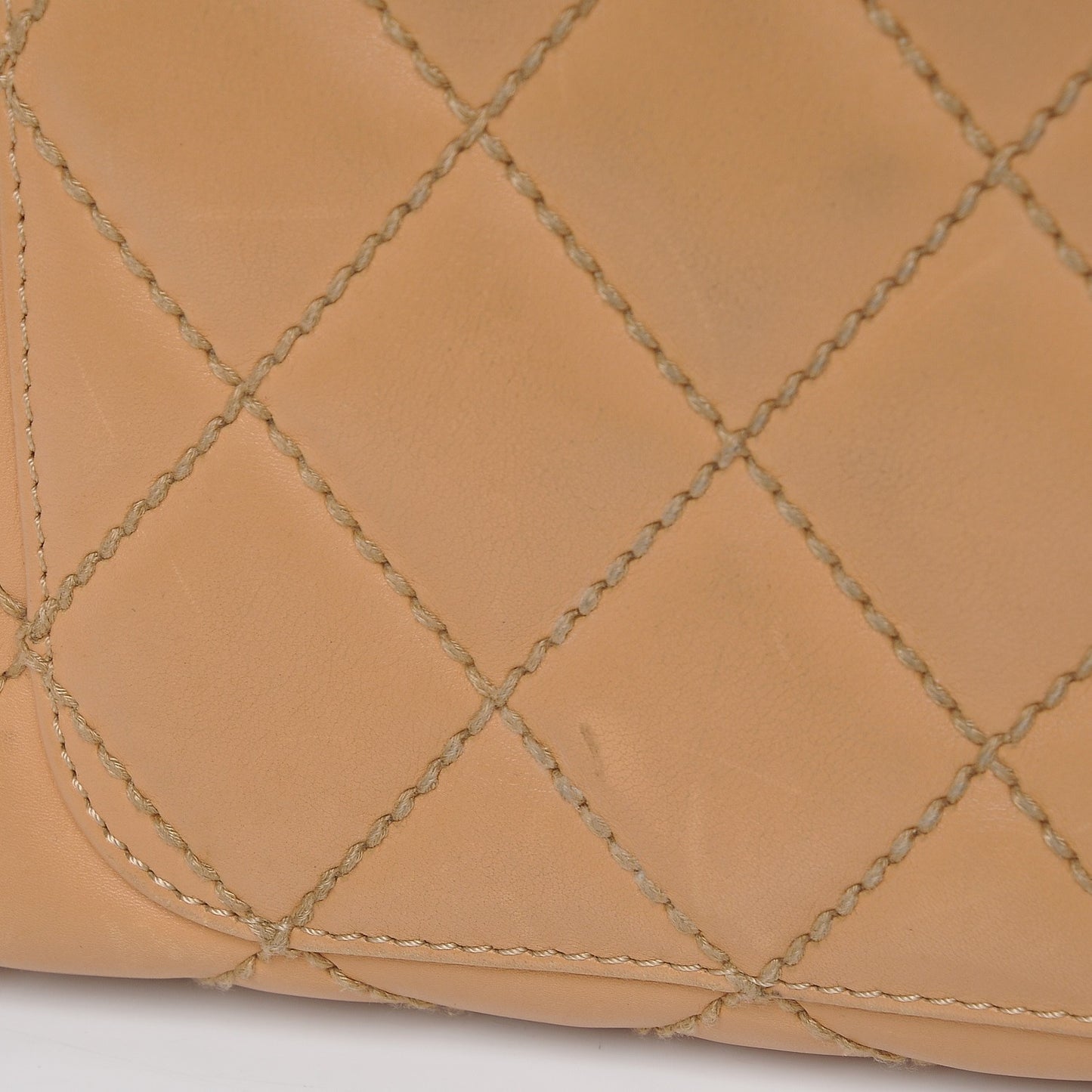 Lambskin Surpique Shoulder Bag Beige