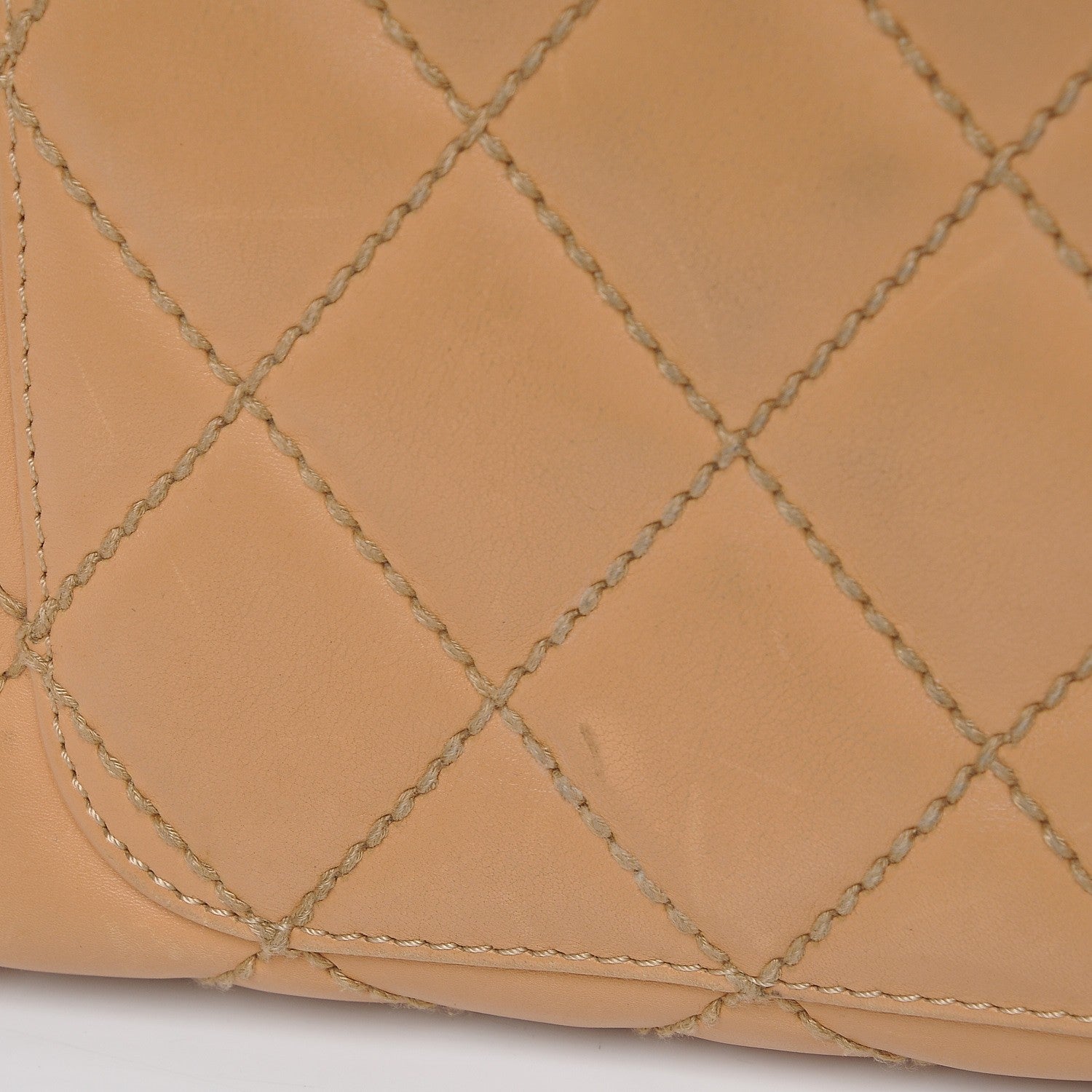 Chanel Lambskin Surpique Shoulder Bag Beige 10 of 10