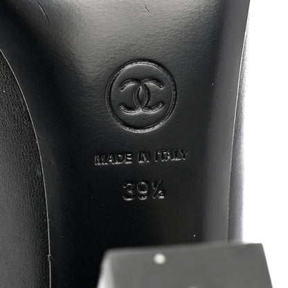 Chanel Lambskin Grosgrain Triangle & Collar 90 Ankle Boots 39.5 Black 8 of 8